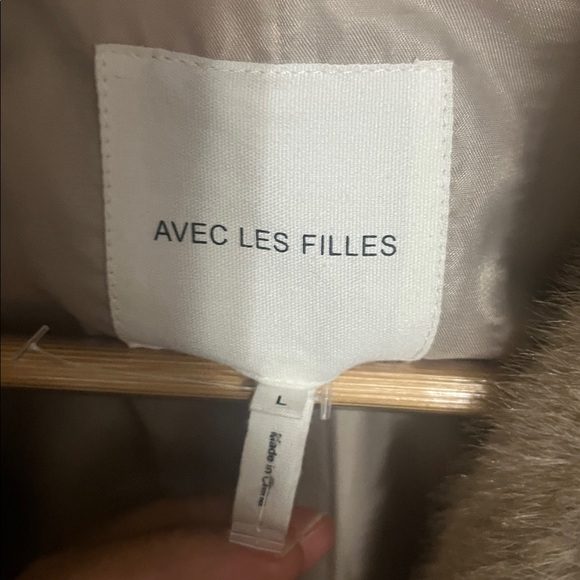 NWT Avec Les Filles Tan Teddy Jacket size Large - Picture 5 of 8